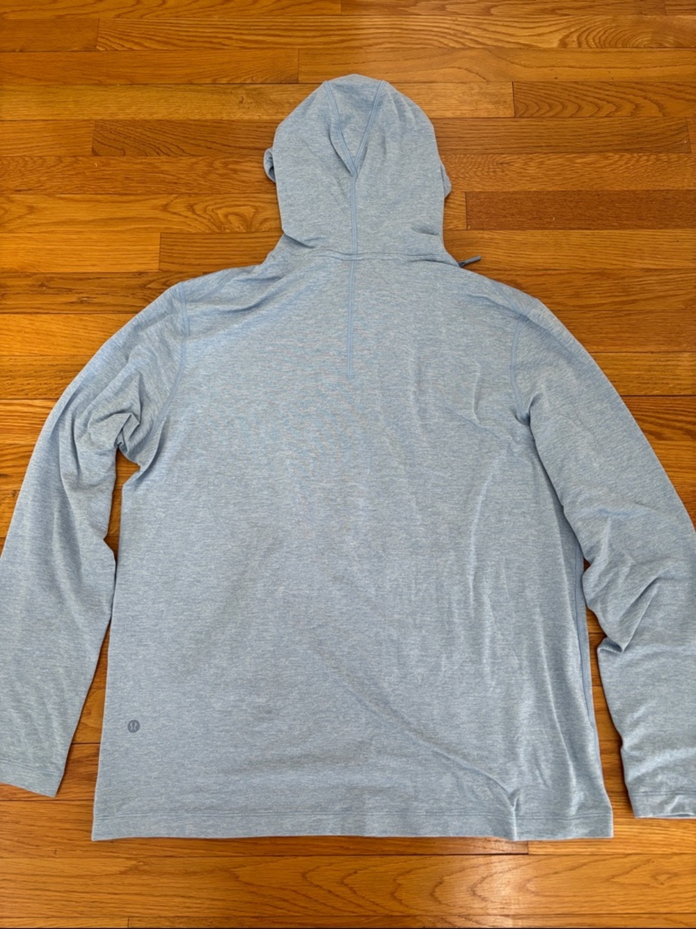 Men’s Lululemon Soft Jersey Hoodie Pullover Shirt Heathered Blue Size Large - Picture 6 of 8
